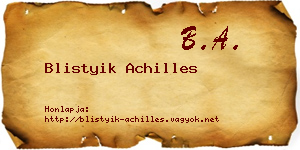 Blistyik Achilles névjegykártya